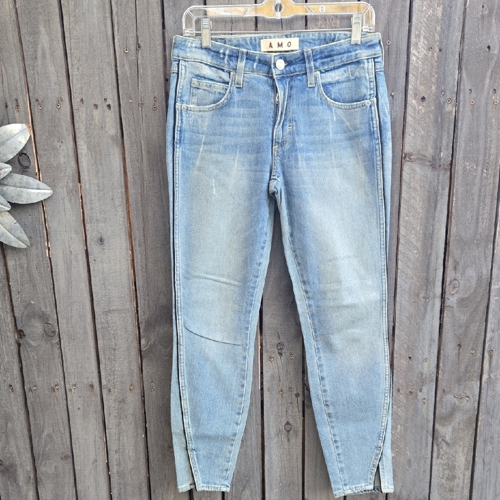 AMO Women's Faded Blue Jeans